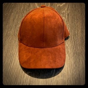 Orange suede leather hat